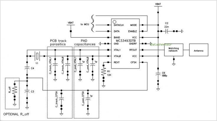 MC33493 Pll Tuned Uhf Transmitter For Data Transfer Applications  Inc – Circuit Schematic