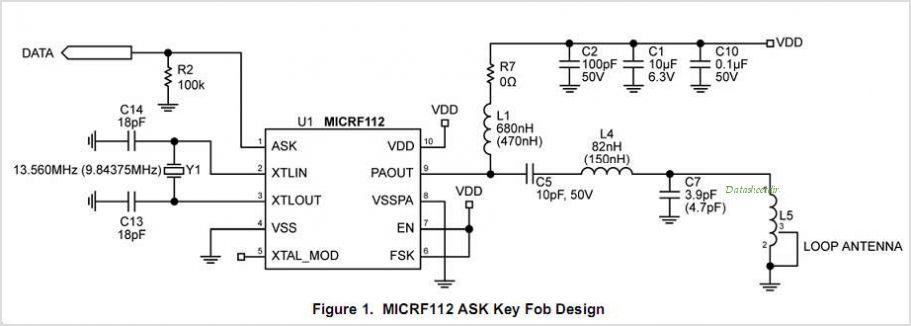MICRF112 MICRF112: QwikRadio ?® UHF ASK/FSK Transmitter – Circuit Schematic