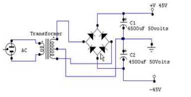 Split Power Supply Circuit for Power Amplifier circuit