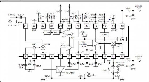 TK10931V FM / AM Dual IF IC – Circuit Schematic