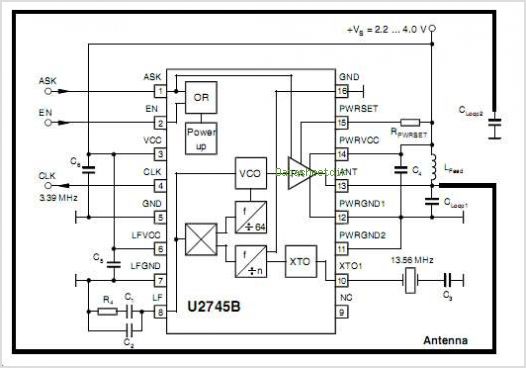 U2745B Uhf Ask Transmitter – Circuit Schematic