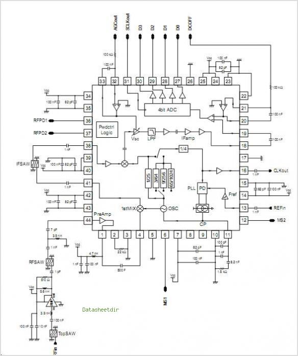 UPB1009K Necs Low Power Gps Rf Receiver Bipolar Analog Integrated Circuit – Circuit Schematic