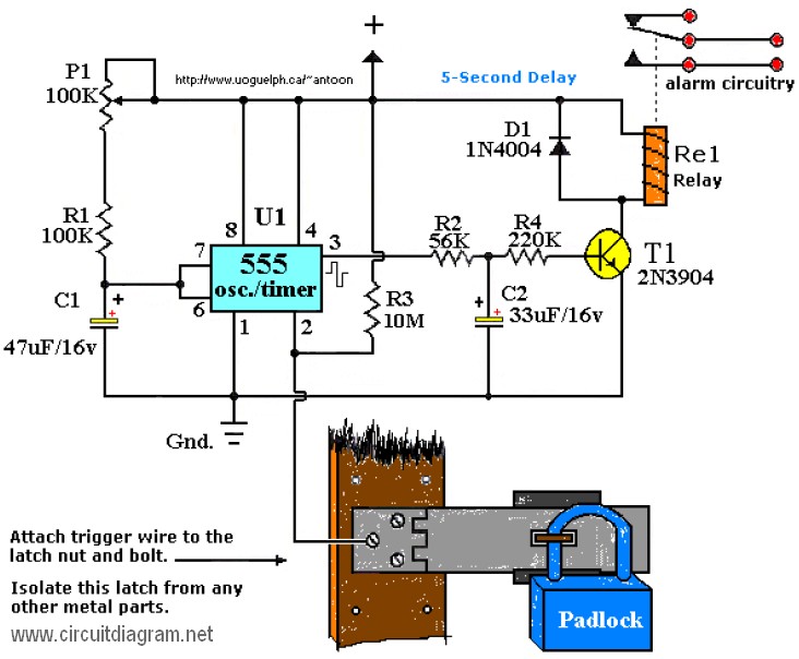 touch alarm system – Circuit Schematic