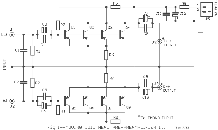 Moving Coil Head Pre-preamplifier circuit