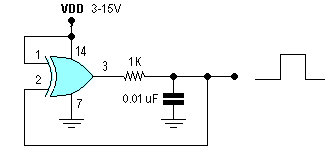 Square wave generator with CD4070 – Circuit Schematic