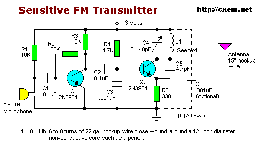 Sensitive FM Transmitter circuit