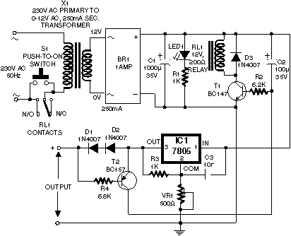 Self switching Power Supply – Circuit Schematic