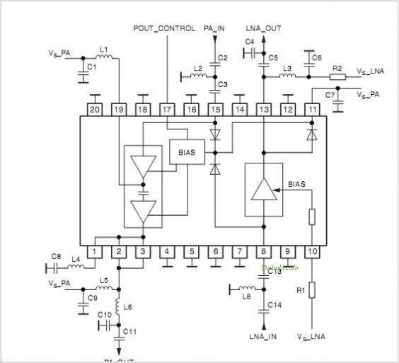 ATR0981 ATR0981 UHF SiGe Front-end IC – Circuit Schematic