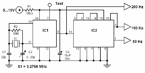 crystal controlled timebase circuit