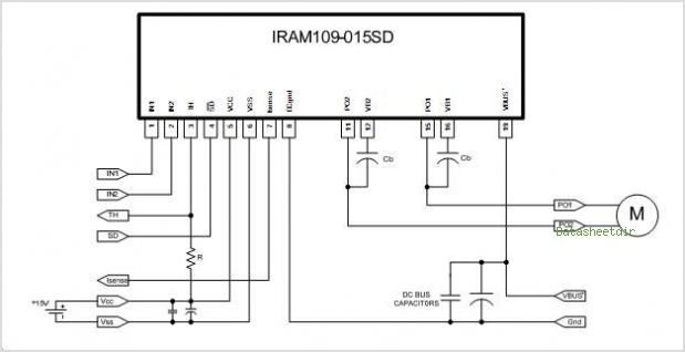 IRAM109-015SD H-Bridge 1A 500V circuit