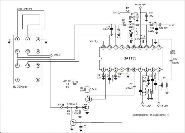 SA1135 AM RADIO IC FOR DIGITAL TUNING SYSTEM – Circuit Schematic