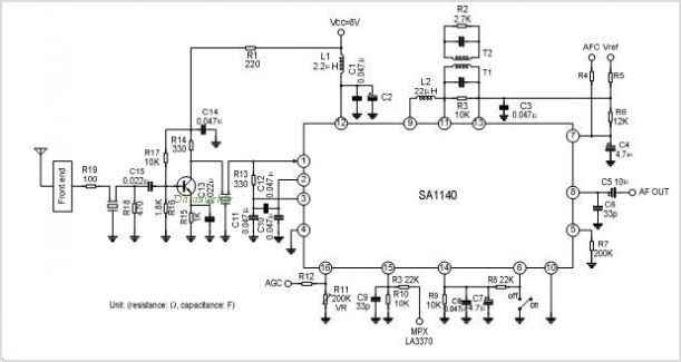 SA1140 FM RADIO IC FOR DIGITAL TUNING SYSTEM – Circuit Schematic