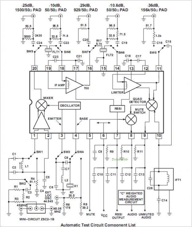 SA605 SA605 High Performance Low Power Mixer FM IF System – Circuit Schematic