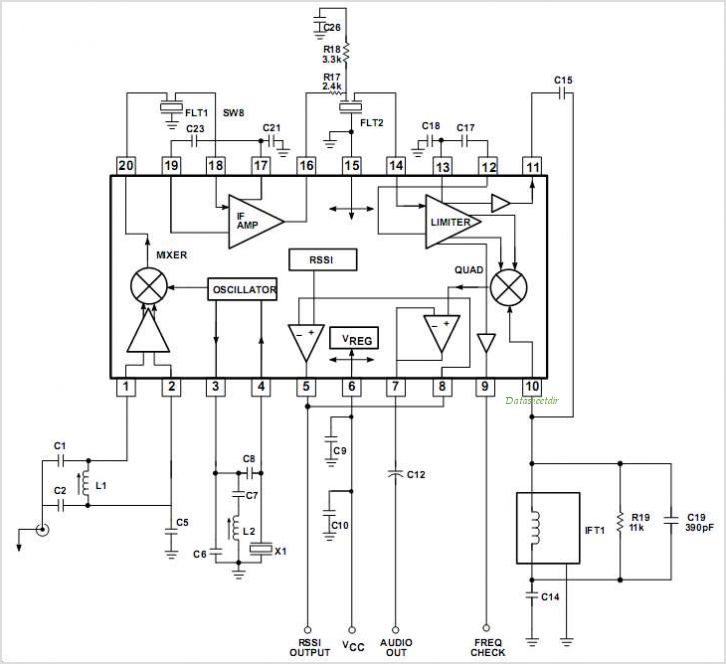 SA608 SA608 Low Voltage High Performance Mixer FM IF System circuit