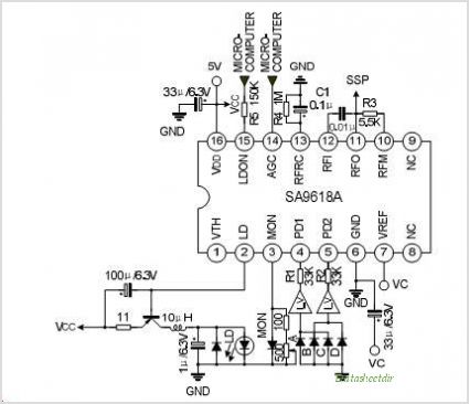SA9618A RF AMPLIFIER FOR DIGITAL SERVO SYSTEM – Circuit Schematic