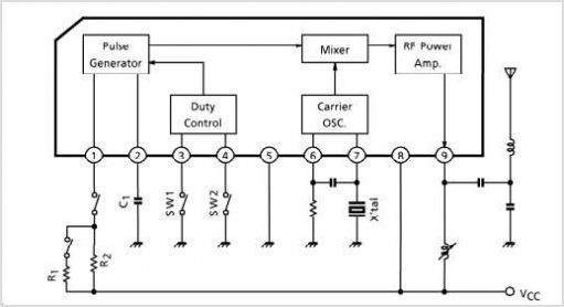 TA8136S Radio Control Transmitter Ic - Toshiba Semiconductor – Circuit Schematic