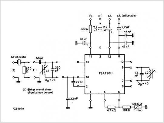 TBA120U Sound I.F. Amplifier/demodulator For TV – Circuit Schematic