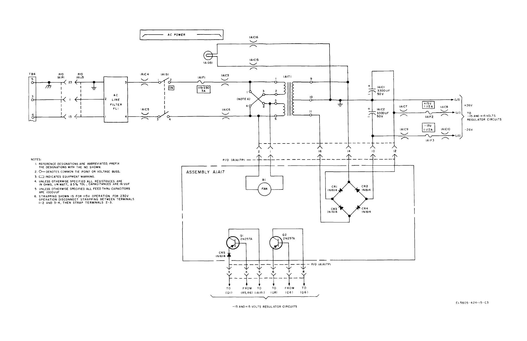 Ac power and rectifier circuit modem chassis and power supply – Circuit Schematic