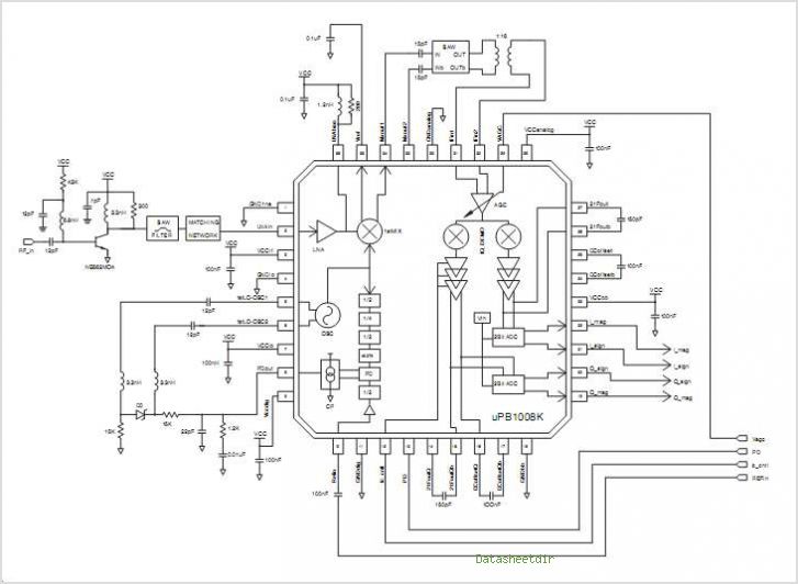 UPB1008K NECs LOW POWER GPS RF RECEIVER – Circuit Schematic