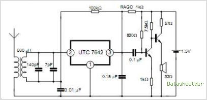 UTC7642 1-Chip AM Radio Circuit – Circuit Schematic
