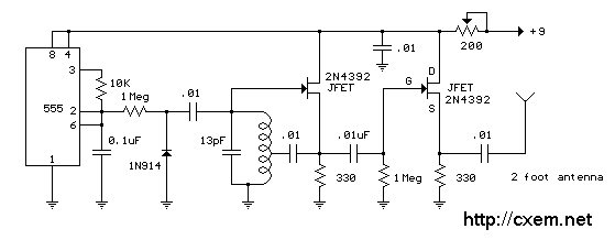 FM Beacon Broadcast Transmitter 88-108 MHz circuit