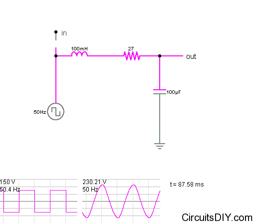 convert square wave inverters to sine wave inverter circuit