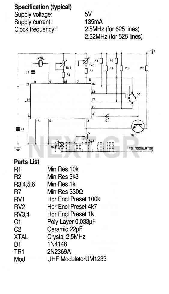 TV Pattern Generator ZNA234E circuit