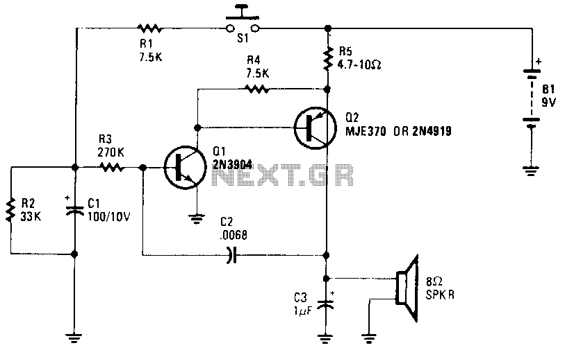 Electronic-siren circuit