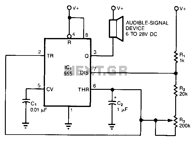 555-Beep-transformer circuit