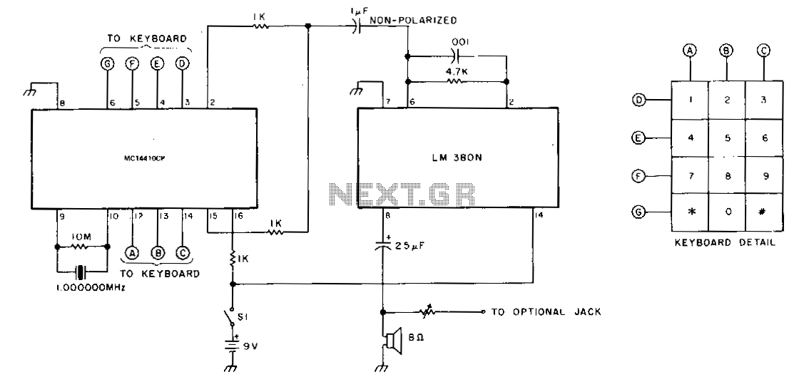 Simple-touchtonetm-generator circuit