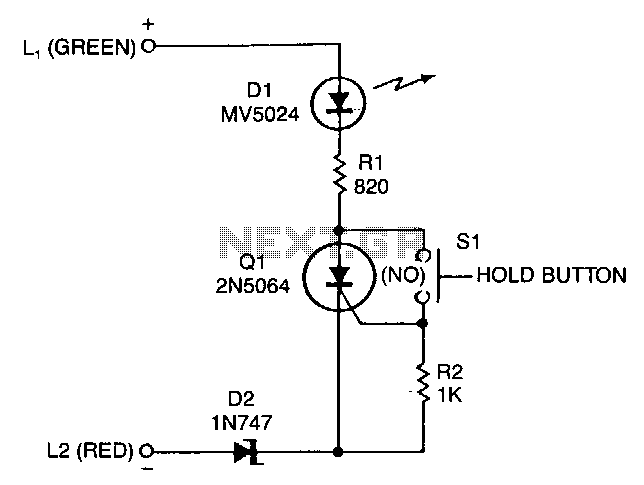 Add-on-telephone-hold-button circuit
