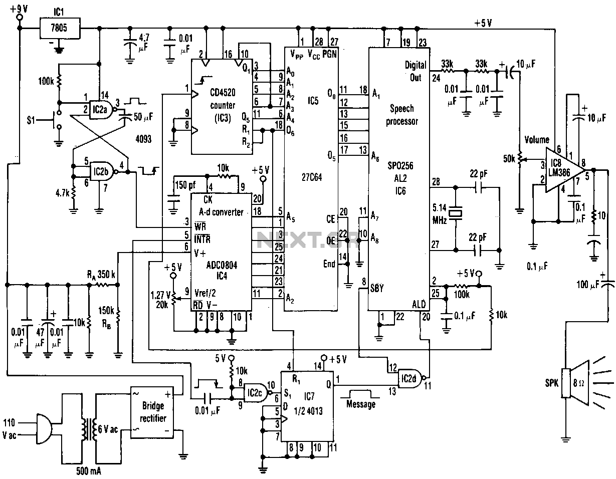Ac-line-voltage-announcer circuit