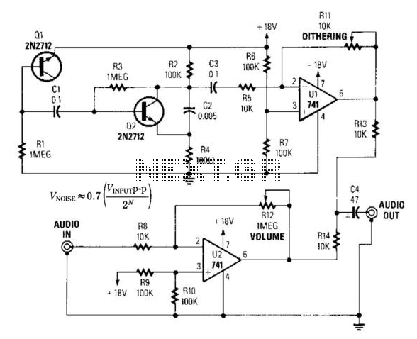 Audio Ditherizing Circuit For Digital Audio Use circuit