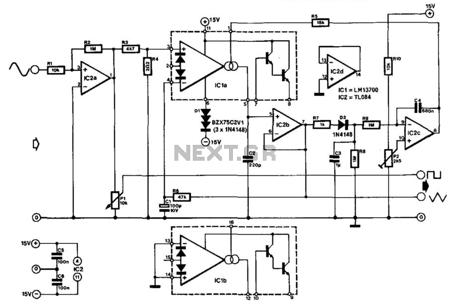 RectangularTriangular Waveform Converter circuit