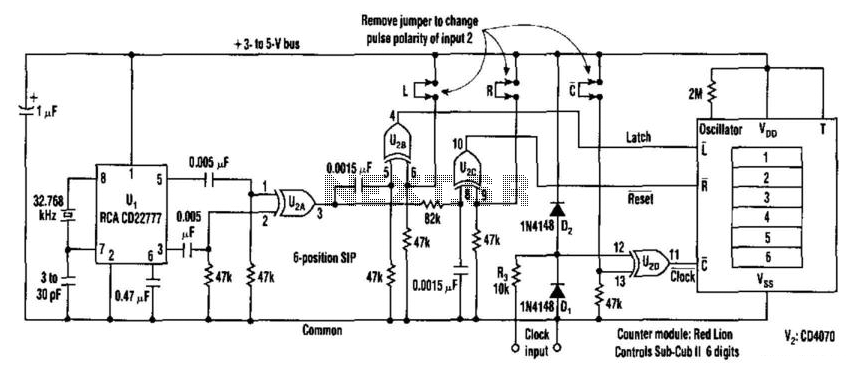 1Hz Timebase For Readout And Counter Applications circuit