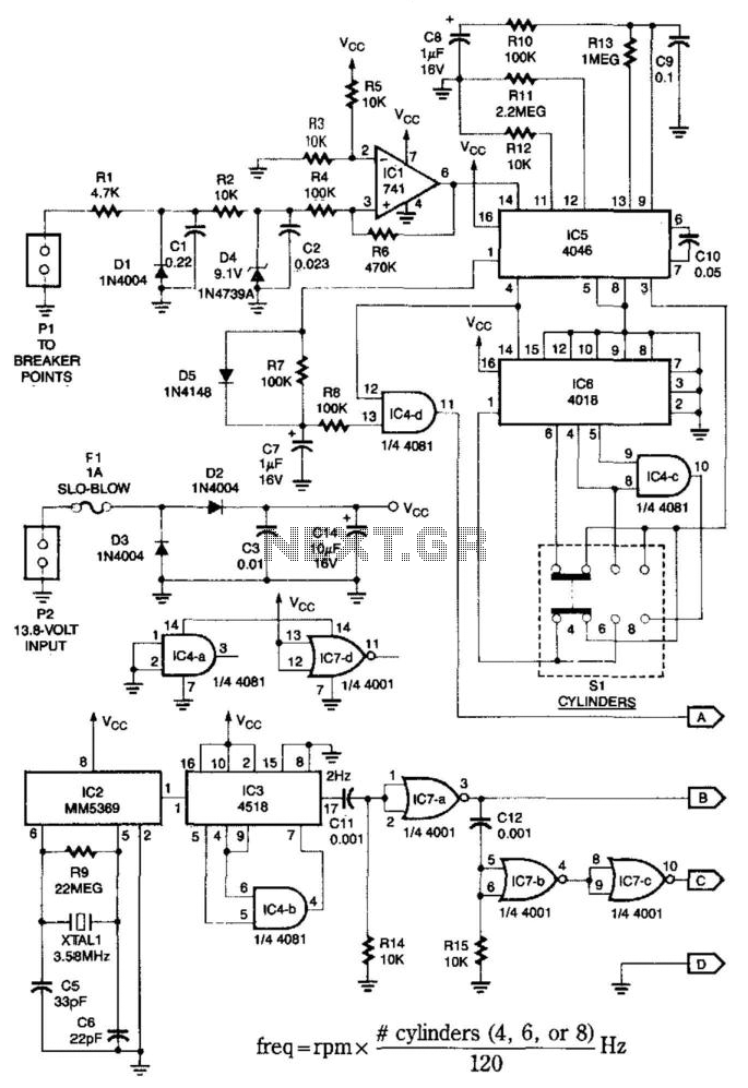 Digital Tachometer Circuitry circuit