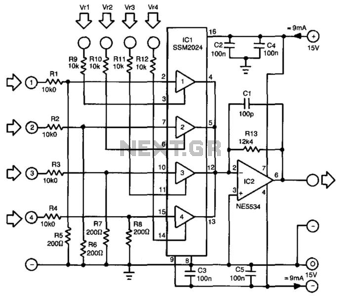 4-Channel Mixer circuit