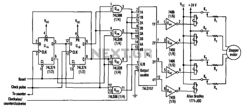 Stepper Motor Speed And Direction Controller – Circuit Schematic