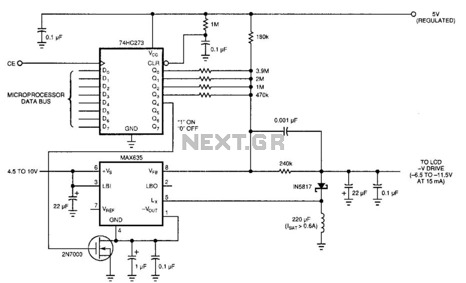 Simple Lcd Display Power Supply circuit