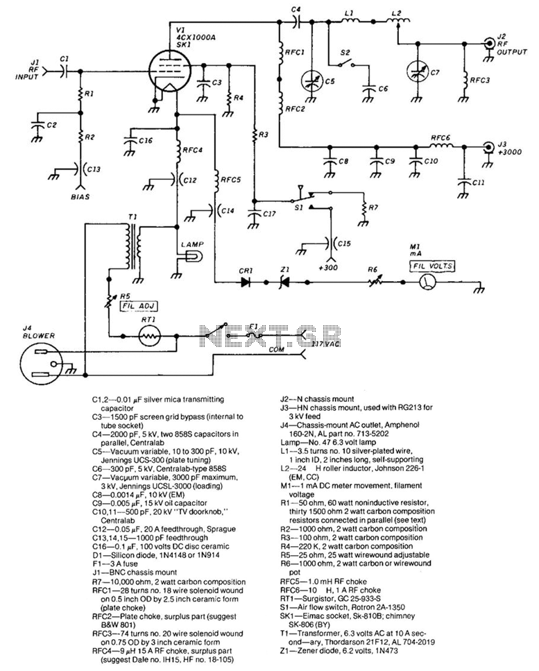 1 500-W Rf Amplifier circuit