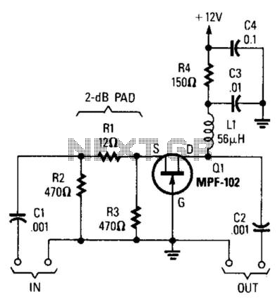Jfet Wideband Amplifier circuit