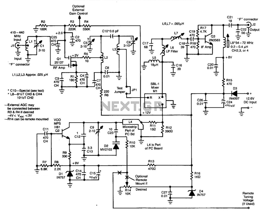 Low-Noise 420Mhz Atv ReceiverConverter circuit