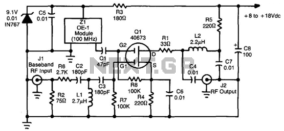Rf Upconverter For Tvro Subcarrier Reception circuit