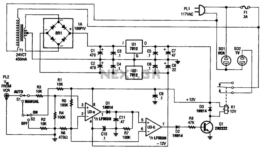 Vcr Tv On-Off Control Circuit