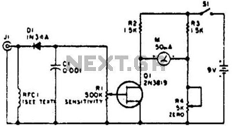 Simple Amplified Field Strength Meter Circuit