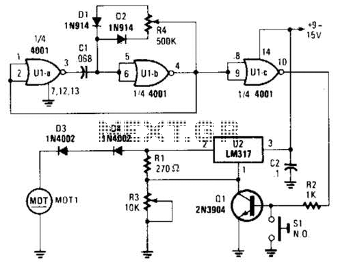 Pulse-Width-Modulated Motor-Speed Control Circuit – Circuit Schematic