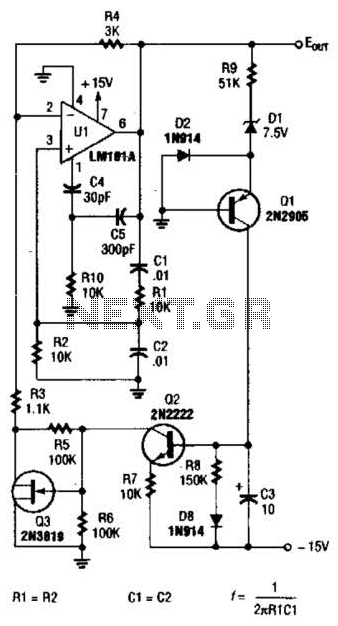 Wien-Bridge Audio Oscillator Circuit – Circuit Schematic