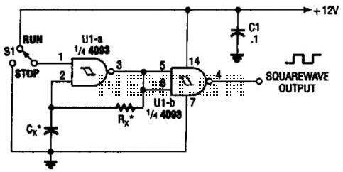 4093 Cmos Astable Oscillator Circuit – Circuit Schematic