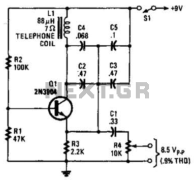 Simple Audio Test Oscillator Circuit – Circuit Schematic