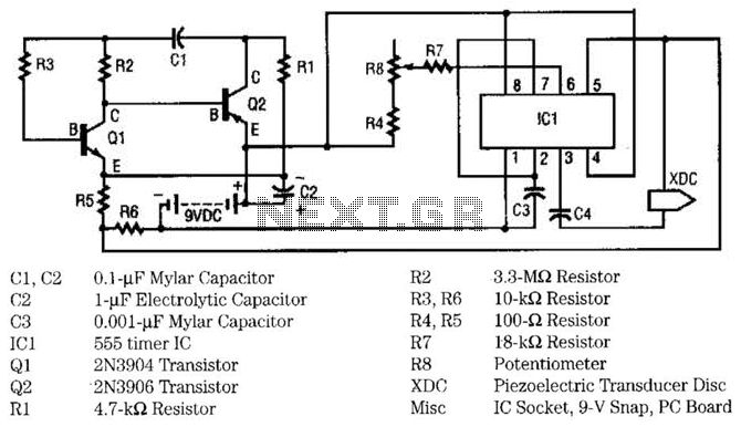 Ultrasonic Pest Repeller Circuit – Circuit Schematic